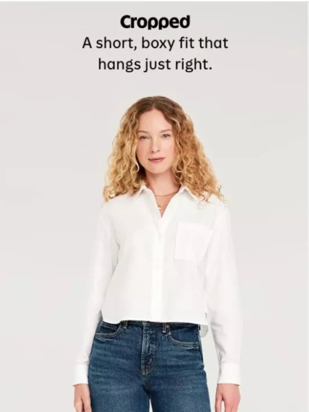 NWT! Old Navy Women's Button Down Cropped Shirt - Medium - Picture 4 of 8